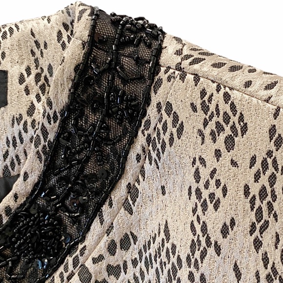 Albert Nipon Metallic Snake Print Blazer SZ 6 - Picture 4 of 9